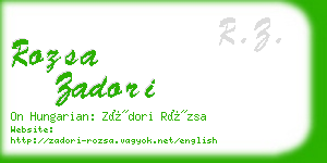 rozsa zadori business card